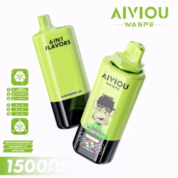 150k VAPE Waspe Aiviou 150000 6 in 1 - Melon Passion Fruit & Blackberry Ice & Apple Kiwi
