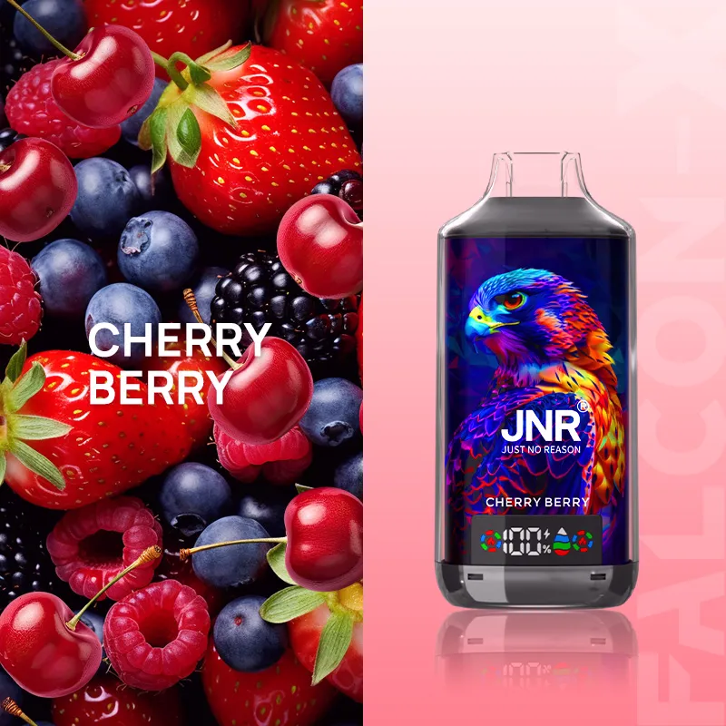 17-Cherry-Berry JNR Falcon X 18000 18K Puffs Disposable Vape Adjustable Airflow EU Warehouse JNR Falcon-X 18000 Cherry Berry サブ画像