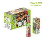 180k Vape Waspe Crystal 180K 8 in 1 Flavors E Cigarette – BLACKBERRY ICE & DOUBLE APPLE & BLACK DRAGON ICE & STRAWBERRY KIWI