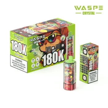 180k Vape Waspe Crystal 180K 8 in 1 Flavors E Cigarette – BLACKBERRY ICE & DOUBLE APPLE & BLACK DRAGON ICE & STRAWBERRY KIWI