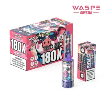180k Vape Waspe Crystal 180K 8 in 1 Flavors E Cigarette – STRAWBERRY RED BULL & CHERRY COLA& CHERRY LEMON & TROPICAL FRUIT