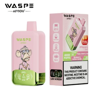 40k VAPE Waspe Aiviou 40000 - Fizzy Cherry Ice & Blueberry Cotton Candy