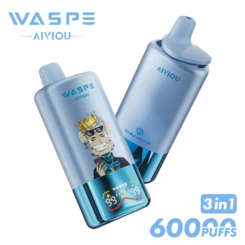60k Vape Waspe Aiviou 60000 – Blueberry Raspberry & Blueberry Cotton Candy & Double Apple Ice
