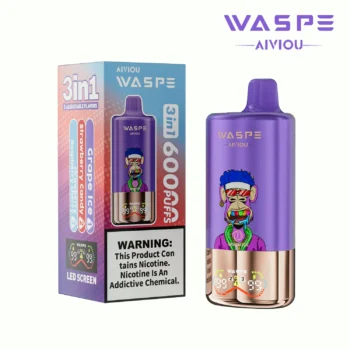 60k Vape Waspe Aiviou 60000 – Grape Ice & Strawberry Candy & Strawberry Raspberry Cherry