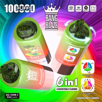 Bang Blaze 100K グレープアイス＆マンゴーピーチ＆ブルーベリーウォーターメロン 3独立タンク LEDディスプレイ 電子タバコ