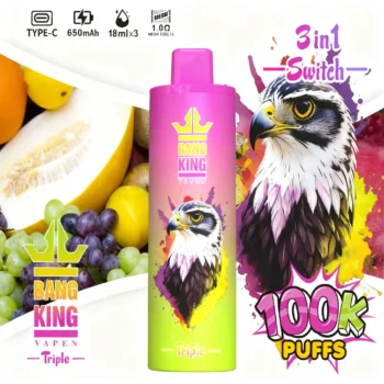 Bang King Triple 100K-pineapple-coconut-strawberry-banana-blue-razz