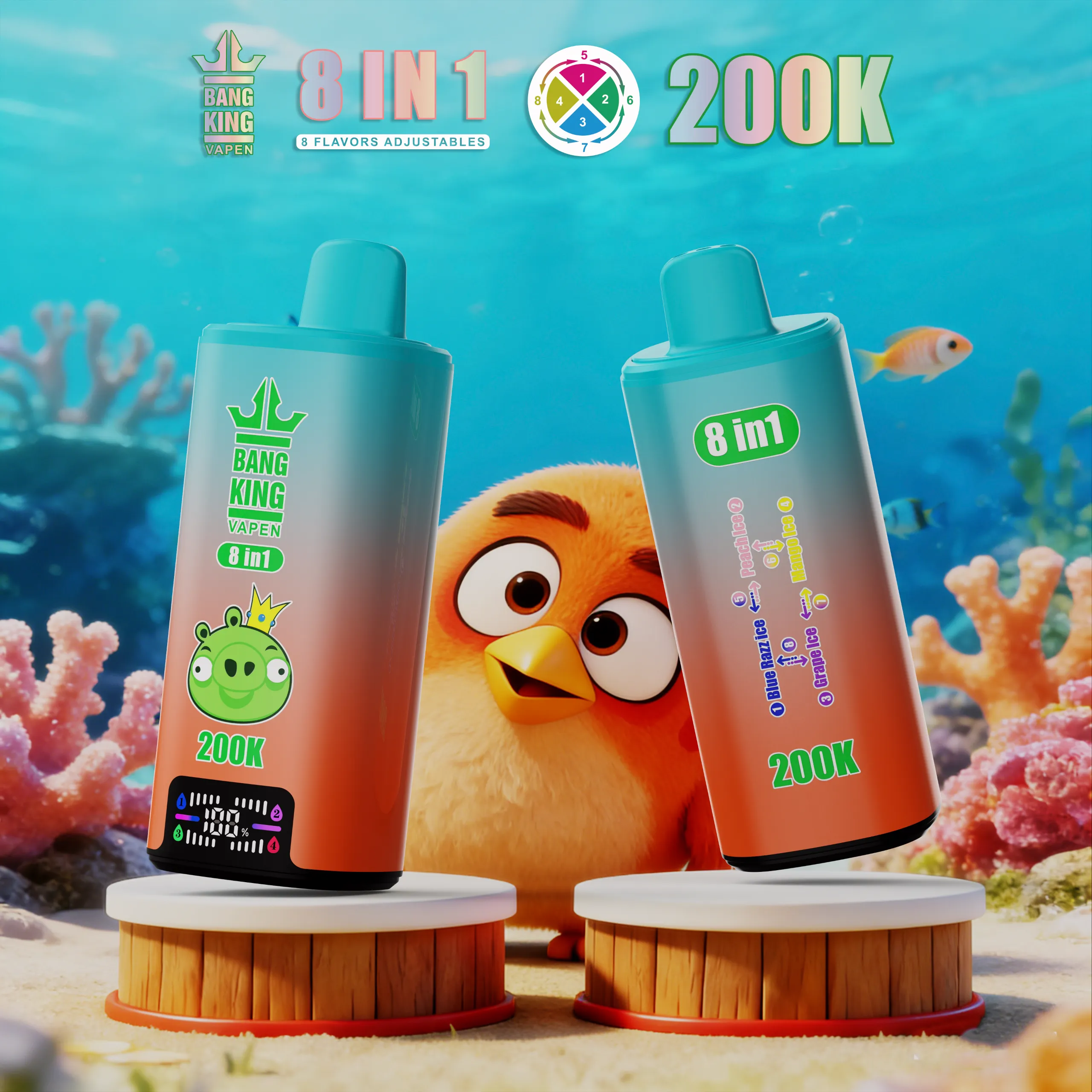 Bang king 300000 300k Puffs Bang 300k 8 in 1 Flavors New Vape (11) Bang king 300000 300k Puffs Bang 300k 8 in 1 Flavors New Vape