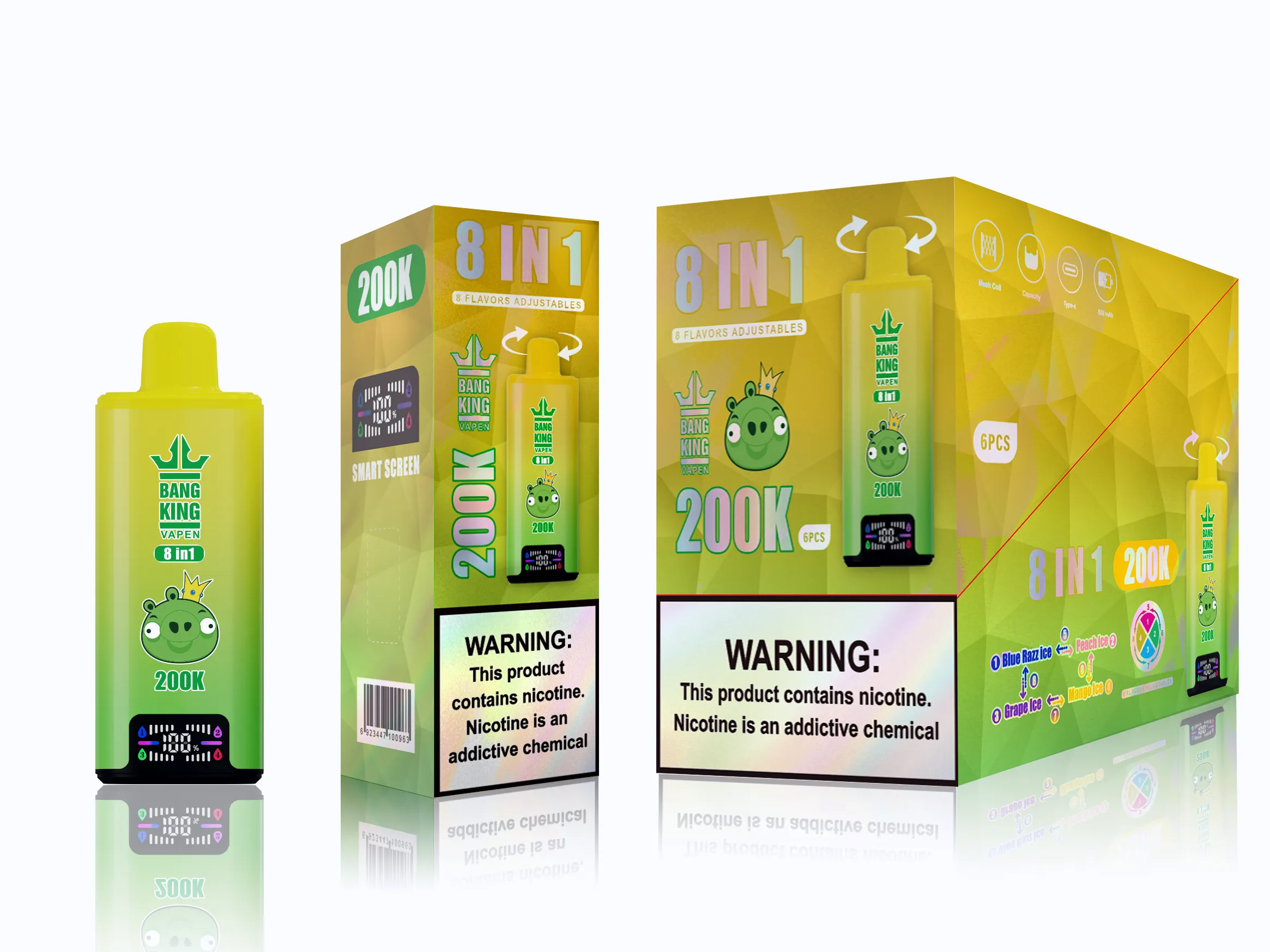 Bang king 300000 300k Puffs Bang 300k 8 in 1 Flavors New Vape – Blue Razz IcePeach IceGrape IceMango Ice Bang king 300000 300k Puffs Bang 300k 8 in 1 Flavors New Vape – Blue Razz IcePeach IceGrape IceMango Ice