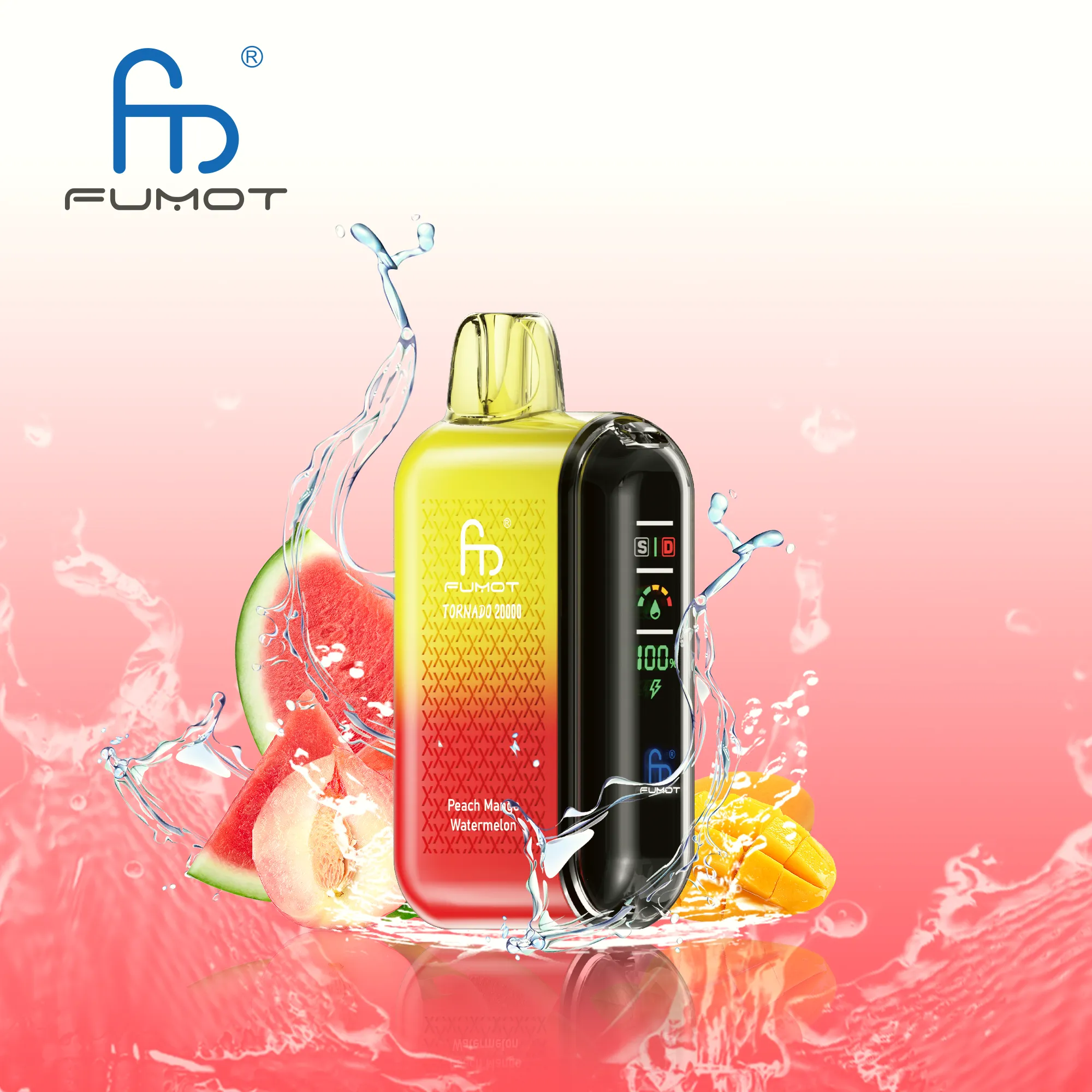 Fumot Tornado 20000 – Peach Mango Watermelon #1 Fumot Tornado 20000 – Peach Mango Watermelon - 使い捨てVAPE製品画像 | vapes