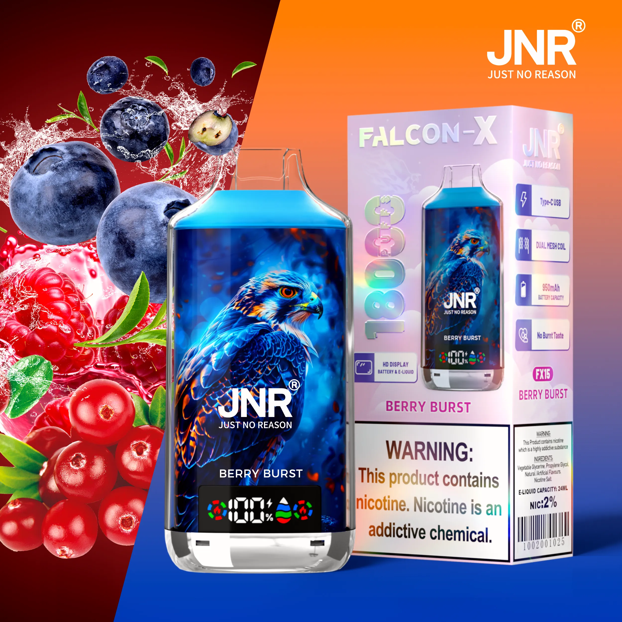 JNR Falcon X 18000 Berry Burst JNR Falcon-X 18000 Berry Burst 本体画像