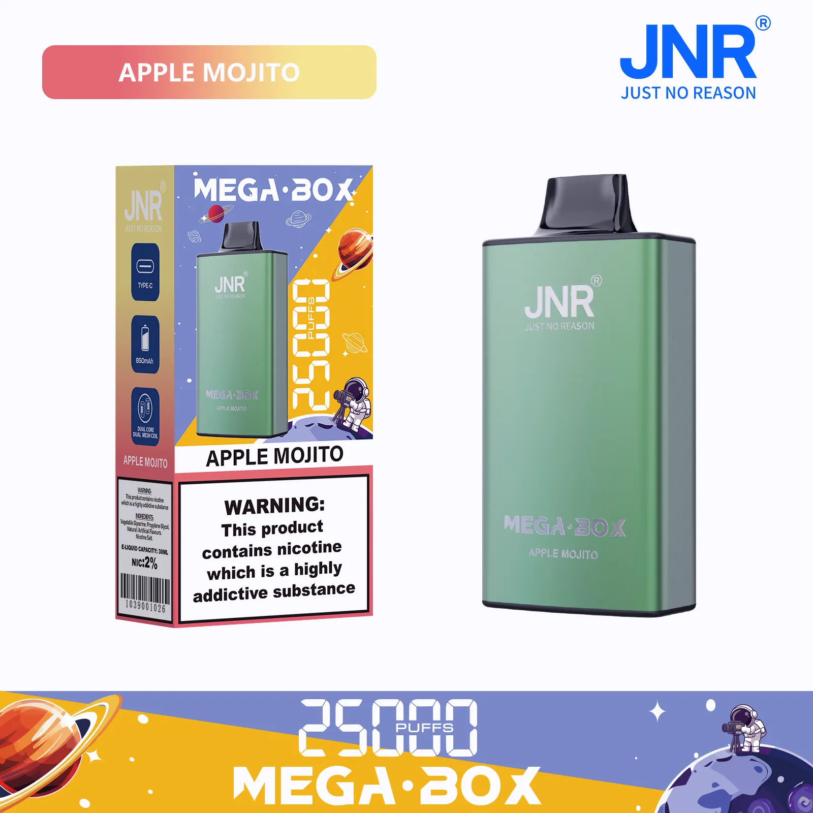 JNR Mega box 25000 – APPLE MOJITO (2) JNR Mega Box 25000 Apple Mojito - JNR Mega Box 25000 Apple Mojito