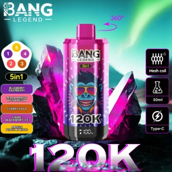 Puff 120k Bang Legend 120k – blueberry-raspberry-peach-mango-watermelon-cherry-coke-grape-blackberry-ice-mango-peach-apricot