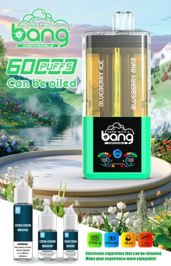 Bang 60000 ブルーベリーアイス＆ブルーベリーミント 2-in-1 デュアルフレーバー VAPE 60000パフ