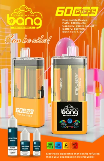 Bang 60000 マンゴー＆ストロベリーマンゴー 2-in-1 デュアルフレーバー VAPE 60000パフ