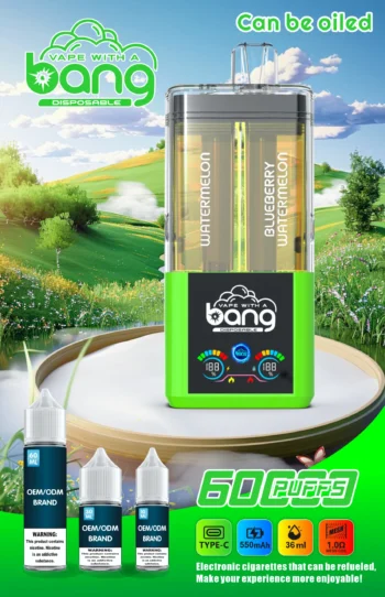 Bang 60000 ウォーターメロン＆ブルーベリーウォーターメロン 2-in-1 デュアルフレーバー VAPE 60000パフ