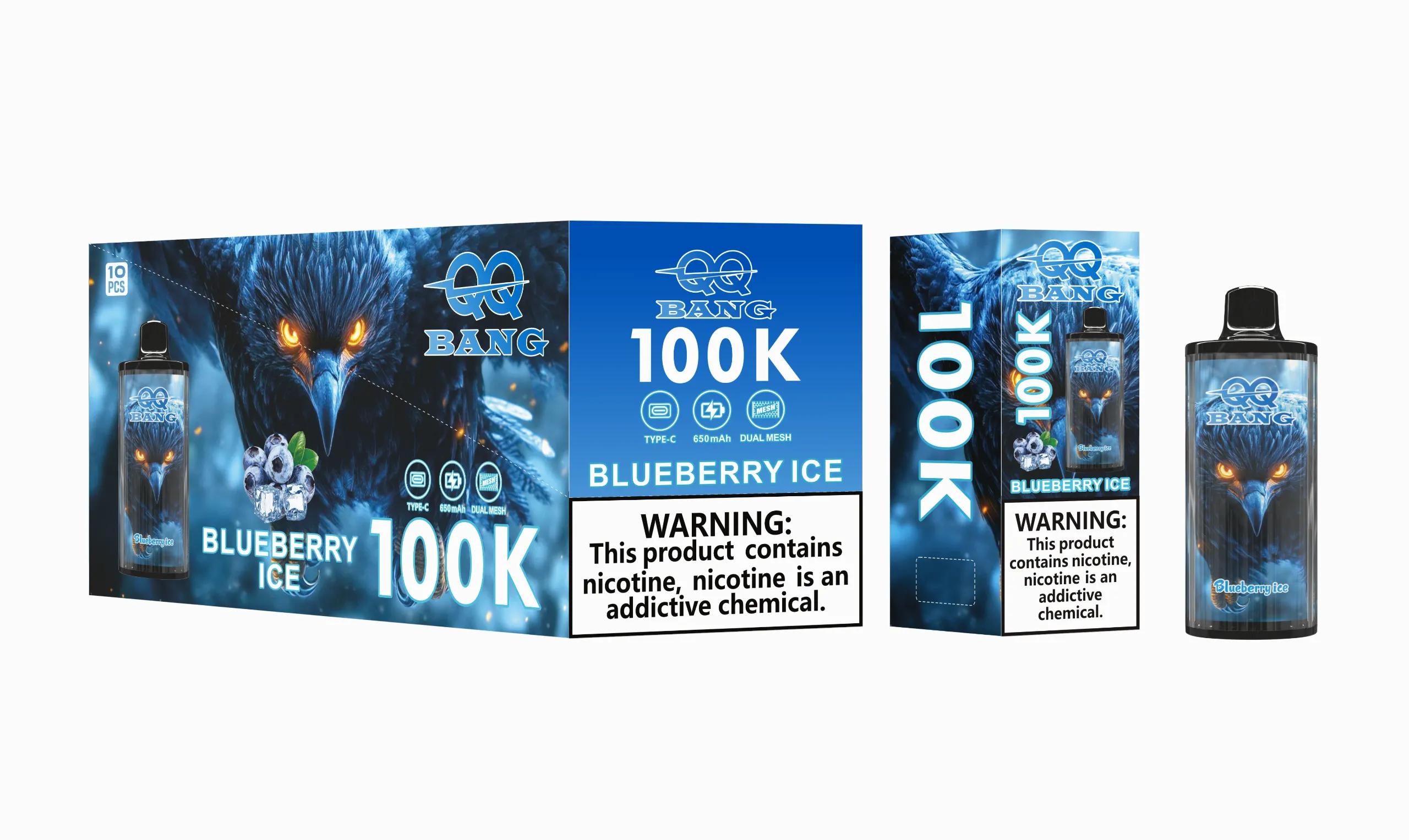 QQ BANG 100K 100000 Puffs – blueberry ice (2) QQ BANG 100K 100000 パフ - blueberry ice