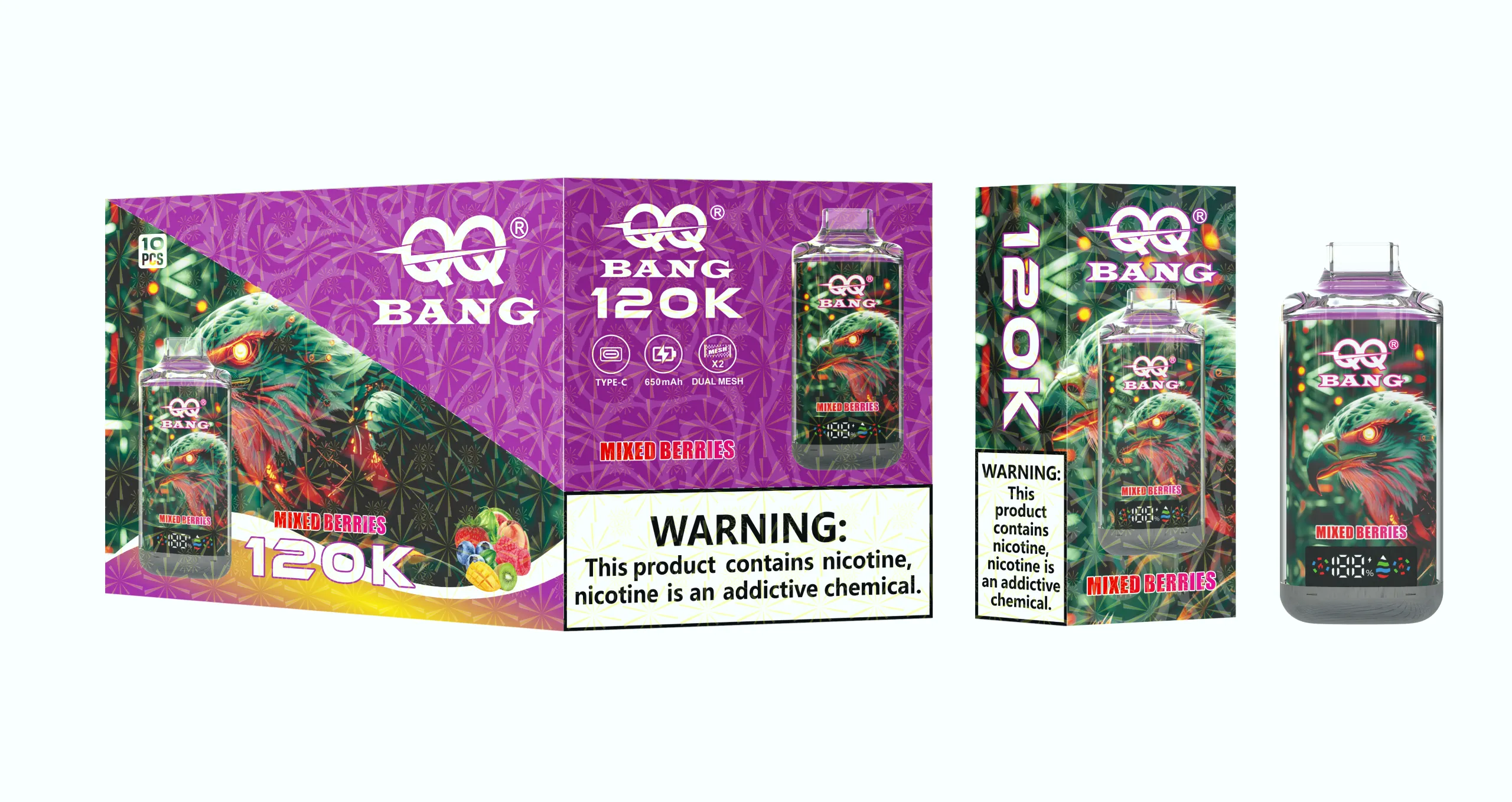 QQ BANG 120K 120000 Puffs – mixed berries QQ BANG 120K 120000 パフ - mixed berries