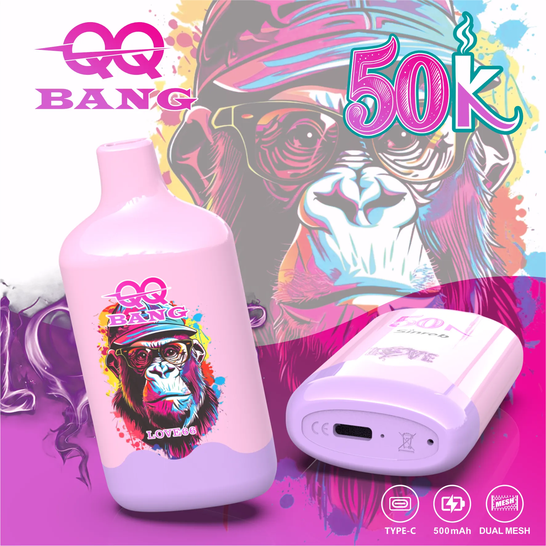 QQ BANG 50K 50000 Puffs -love66 (2) QQ BANG 50K 50000 パフ -love66