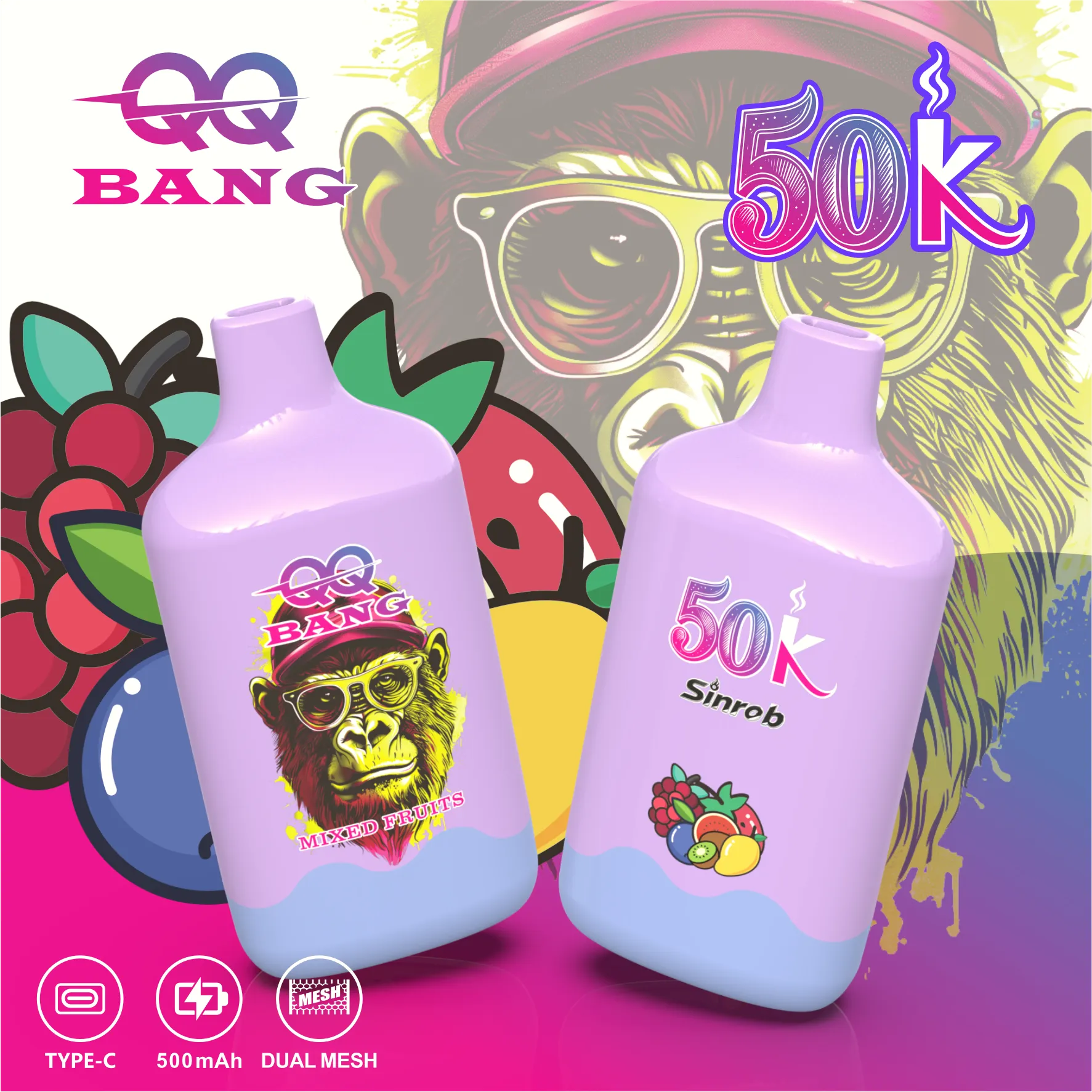 QQ BANG 50K 50000 Puffs -mixed fruits QQ BANG 50K 50000 パフ -mixed fruits