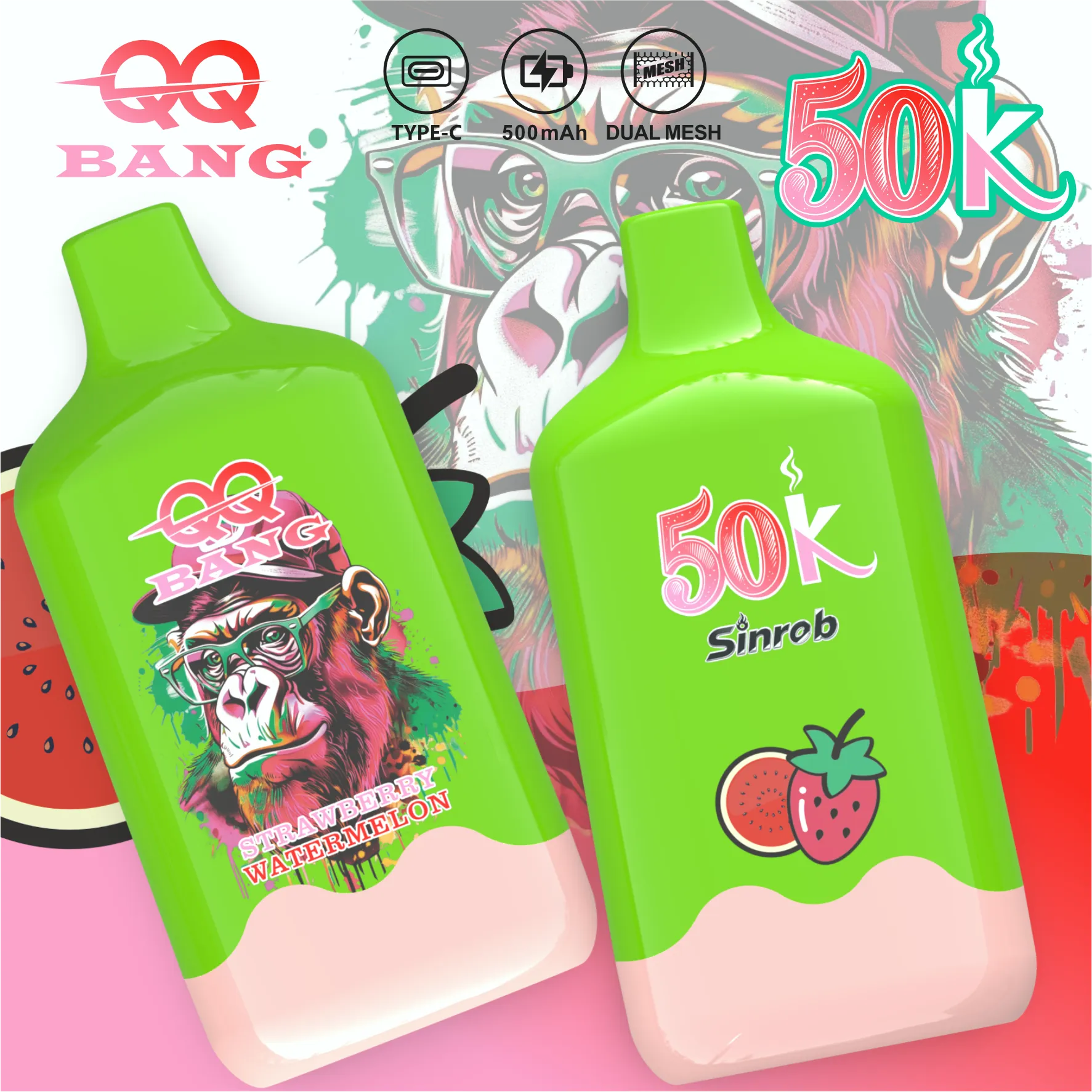 QQ BANG 50K 50000 Puffs -strawberry watermelon QQ BANG 50K 50000 パフ -strawberry watermelon