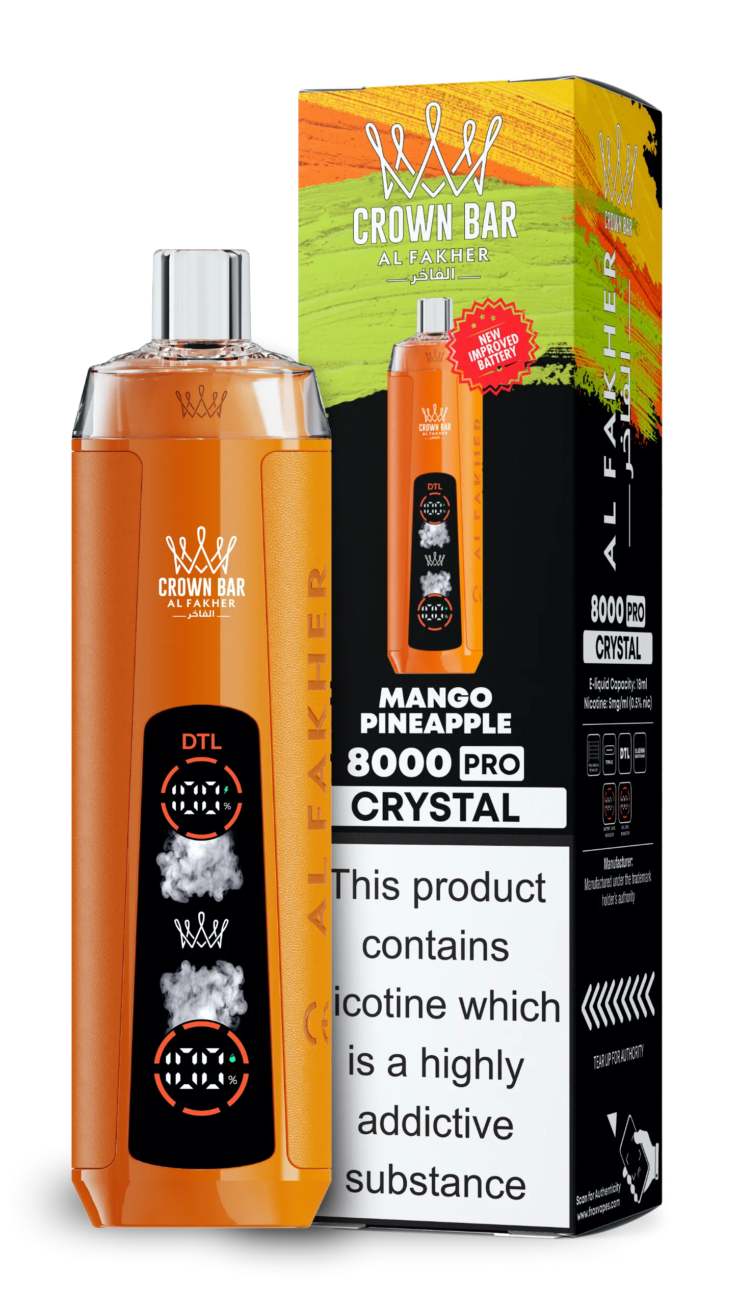 al-fakher-8000-crystal-8000-puffar-MANGO PINEAPPLE AL Fakher 8000 Crystal – Mango Pineapple - 使い捨てVAPE製品画像 | vapes