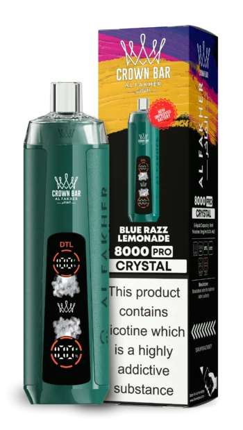 AL Fakher 8000 Crystal – Blue Razz Lemonade - 使い捨てVAPE製品画像 | vapes