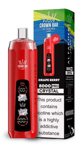 AL Fakher 8000 Crystal – Grape Berry - 使い捨てVAPE製品画像 | vapes