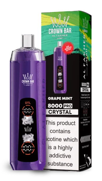 AL Fakher 8000 Crystal – Grape Mint - 使い捨てVAPE製品画像 | vapes