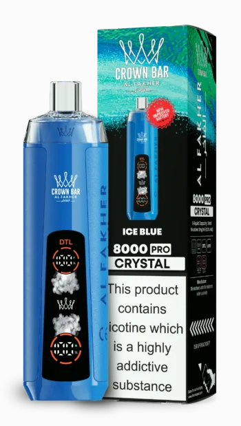 AL Fakher 8000 Crystal – Ice Blue - 使い捨てVAPE製品画像 | vapes