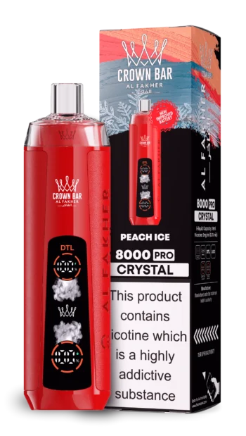 AL Fakher 8000 Crystal – Peach Ice - 使い捨てVAPE製品画像 | vapes