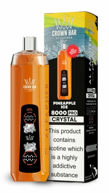 AL Fakher 8000 Crystal – Pineapple Ice - 使い捨てVAPE製品画像 | vapes