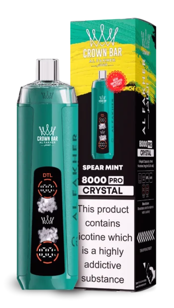 AL Fakher 8000 Crystal – Spearmint - 使い捨てVAPE製品画像 | vapes
