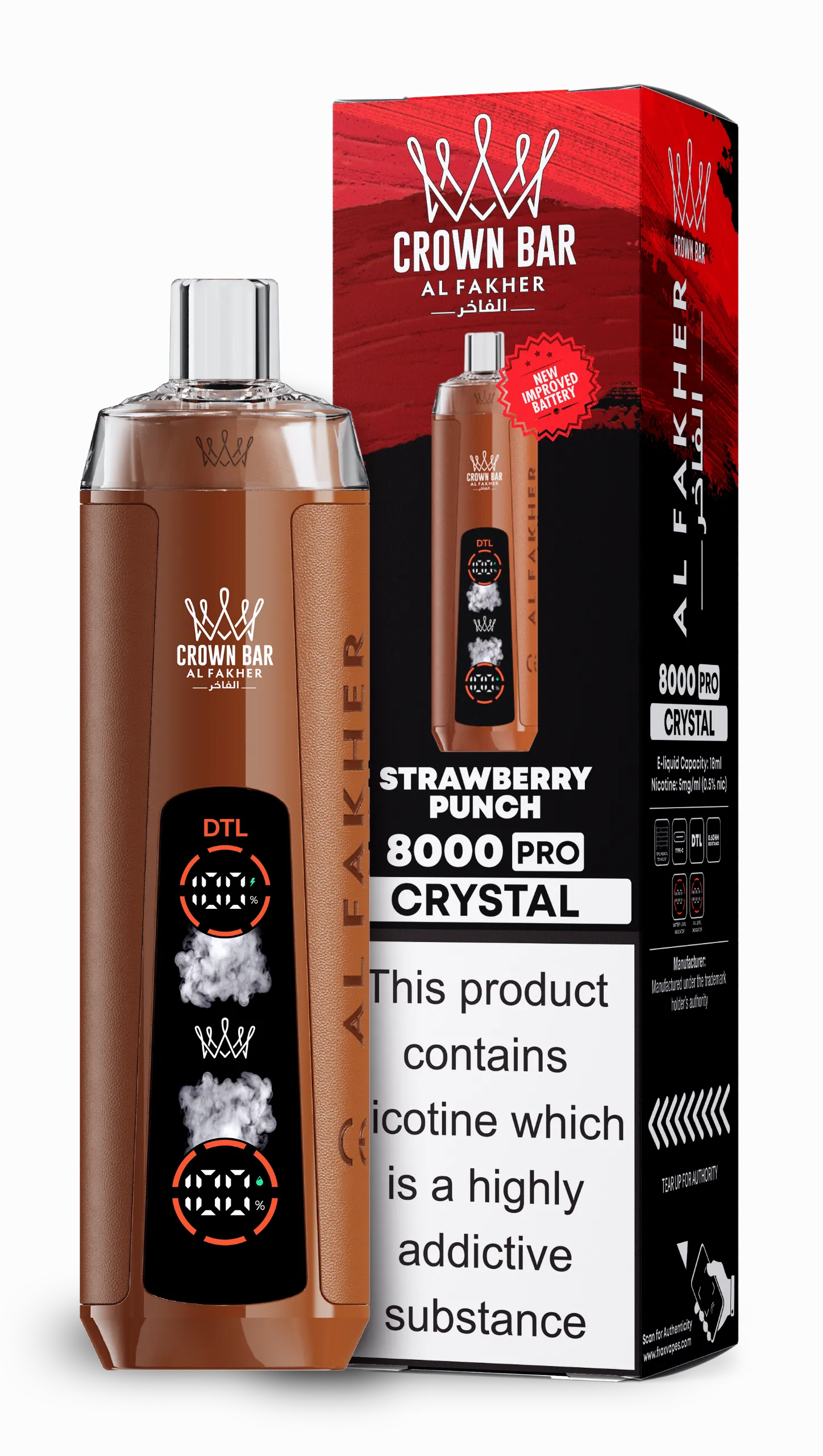 al-fakher-8000-crystal-8000-puffar-strawberry-punch AL Fakher 8000 Crystal – Strawberry Punch - 使い捨てVAPE製品画像 | vapes