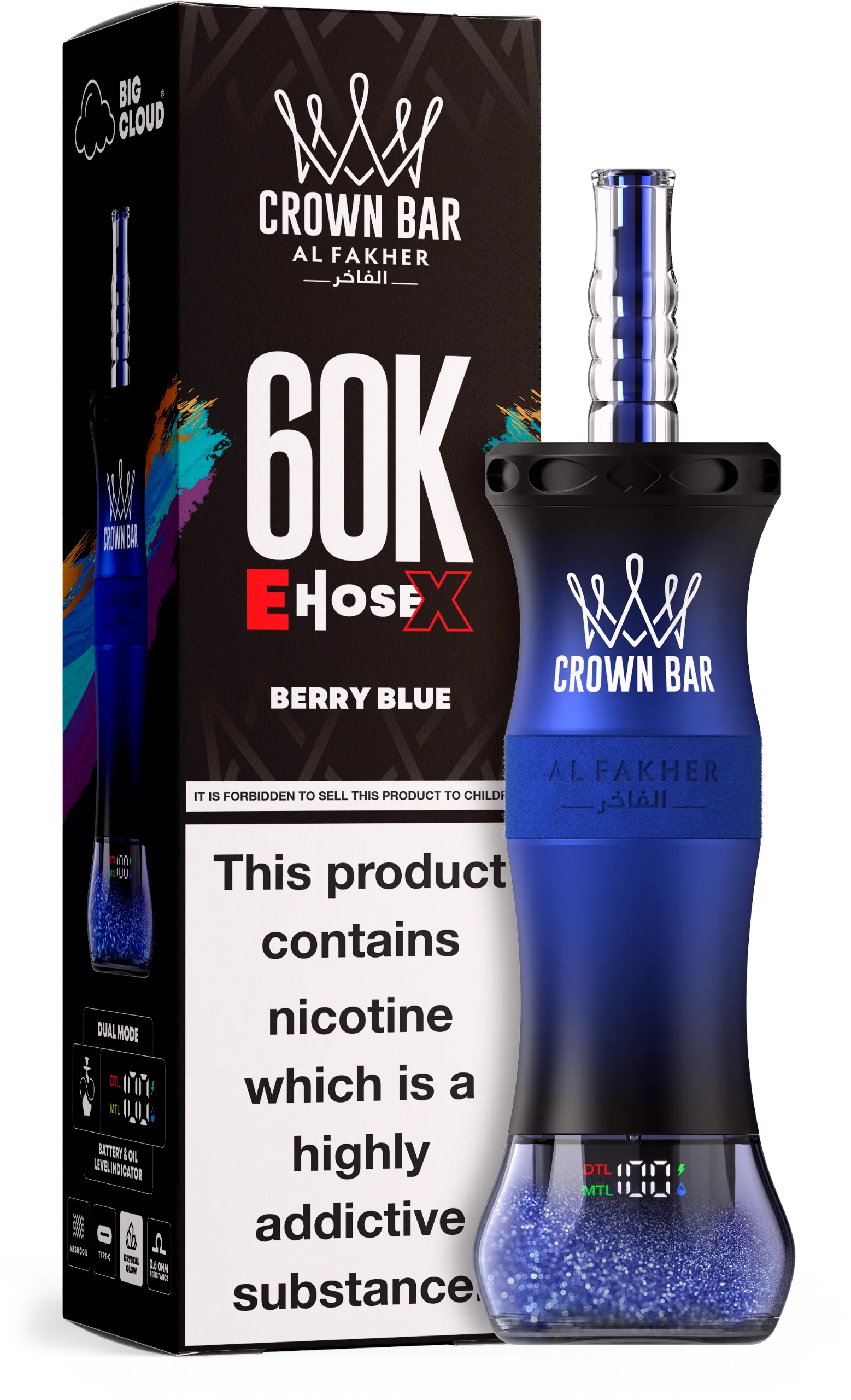 al-fakher-crown-bar-e-hose-x-60000-puffar-berry-blue AL Fakher Crown Bar 60000 – Summer Dream - VAPE 製品画像