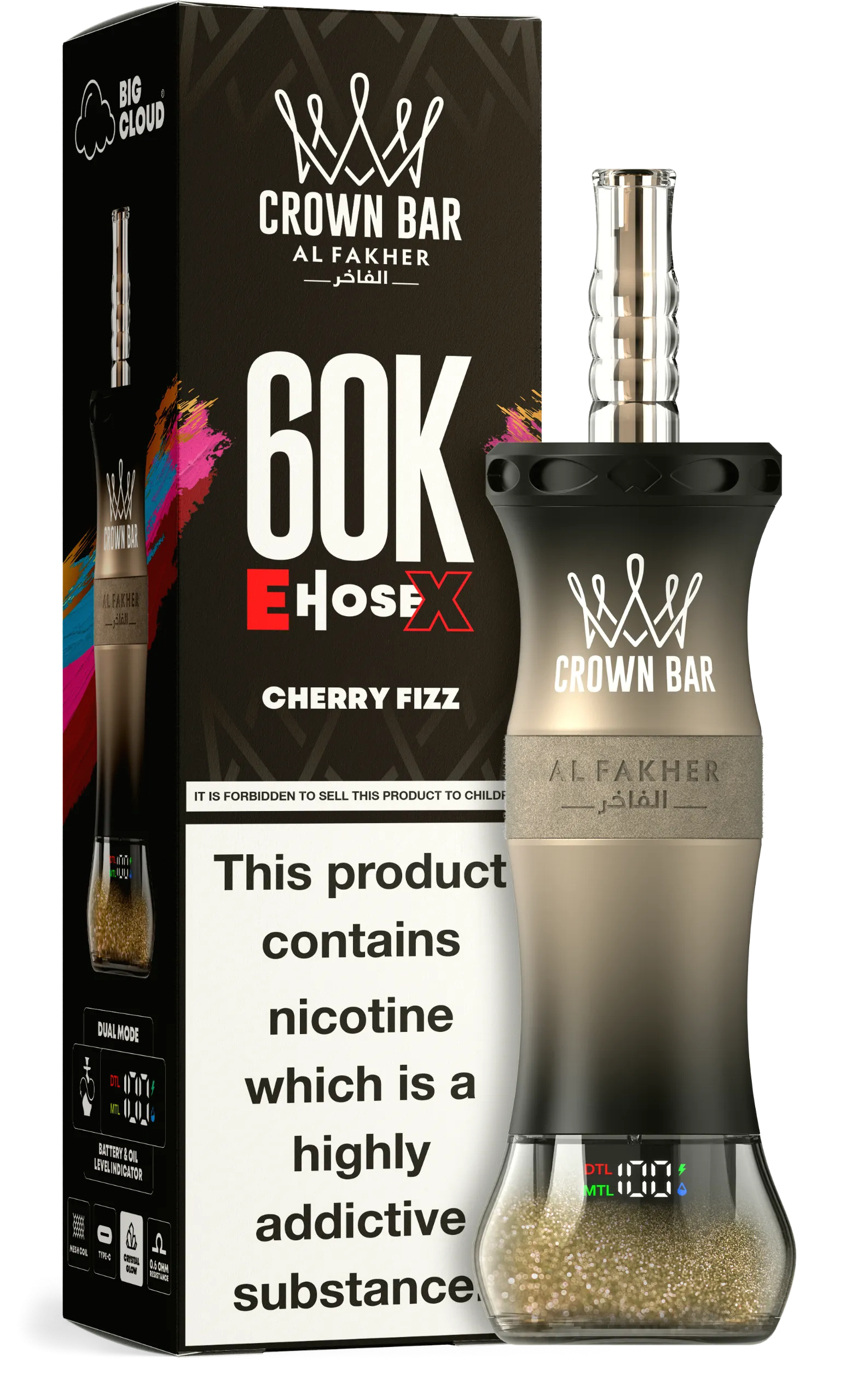 al-fakher-crown-bar-e-hose-x-60000-puffar-cherry-fizz AL Fakher Crown Bar 60000 – Cherry Fizz - 使い捨てVAPE製品画像 | vapes