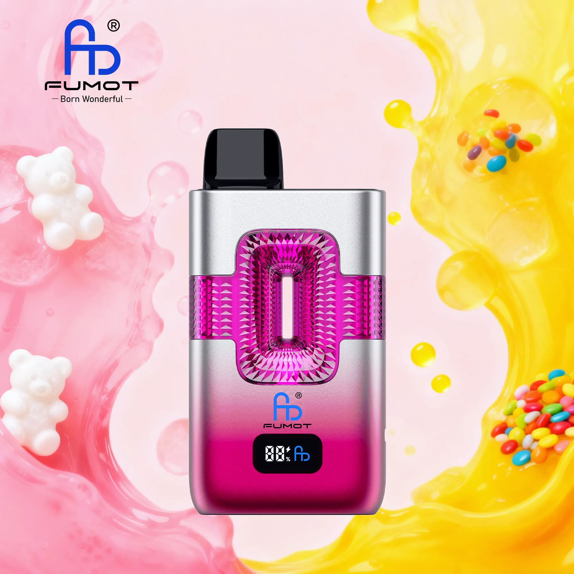fumot-eco-2in1-50000-puffar-Gummy bear & Skittles Fumot 50k ECO 2in1 – Gummy Bear & Skittles - 使い捨てVAPE製品画像 | vapes