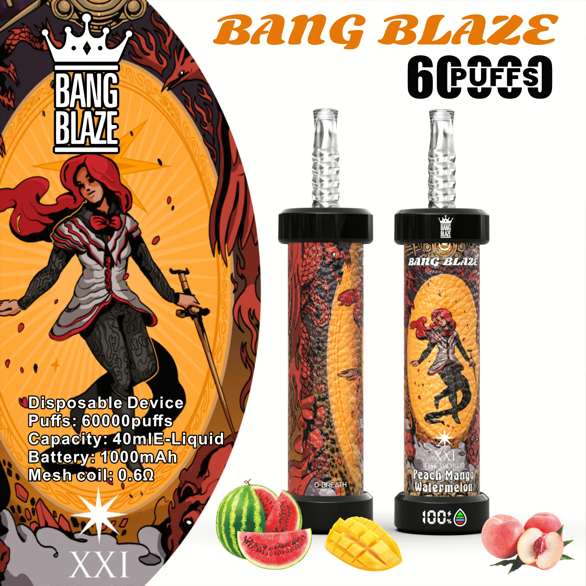 peach mango watermelon-Bang blaze 60k shisha vape peach mango watermelon-Bang blaze 60k shisha VAPE