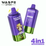 waspe 100k – Grape lce+Strawberry Kiwi+Strawberry Raspberry cherry+Black Knight