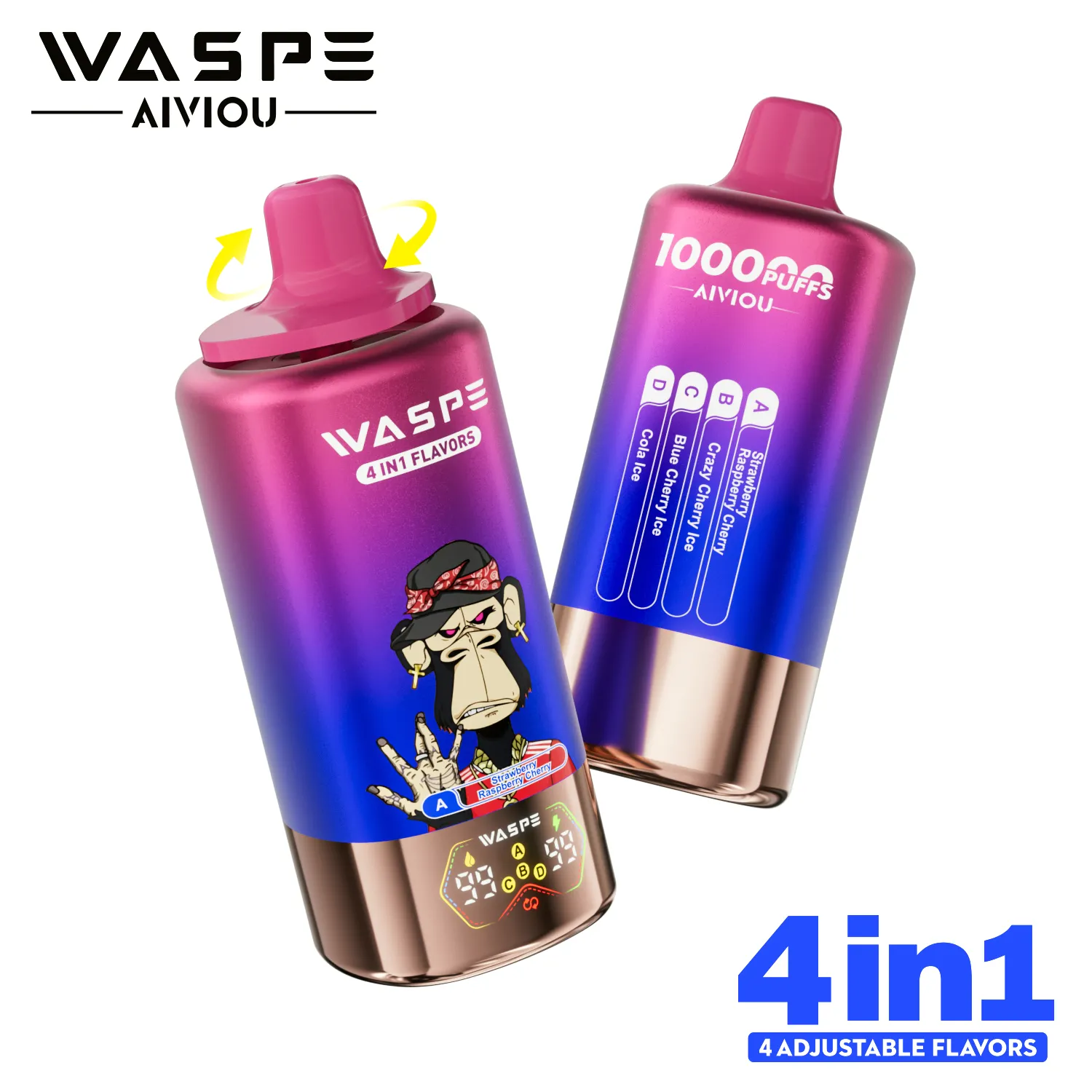 waspe 100k – StrawberryRaspberryCherry+Crazy Cherry lce+Blue Cherry lce+Cola lce waspe 100k - StrawberryRaspberryCherry+Crazy Cherry lce+Blue Cherry lce+Cola lce